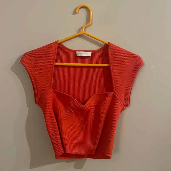 JONATHAN SIMKHAI Red Bustier Top Size S